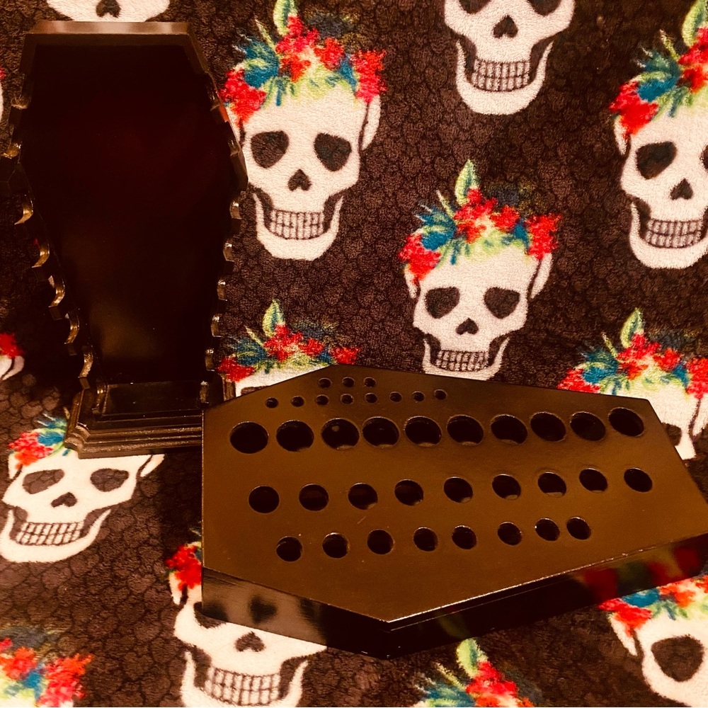 RARE Custom Life After Death Designs Coffin Palette Makeup Holder Real Wood
